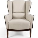 Ver imagem 2 de Kit 02 Poltronas Milena Base Madeira Algodão Capuccino/corano Creme - Nexta Casa