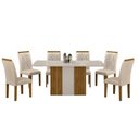 Ver imagem 2 de Mesa Doha 1,60 Decor/off Tampo Off C/vidro 6 Cadeiras Doha