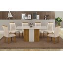 Ver imagem 1 de Mesa Doha 1,60 Decor/off Tampo Off C/vidro 6 Cadeiras Doha