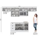 Ver imagem 3 de Cozinha Compacta Modulada 7 Peças Emily Espresso Móveis Branco/HP/Calcare