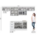 Ver imagem 3 de Cozinha Compacta Modulada 7 Peças Emily Espresso Móveis Branco/HP/Calcare