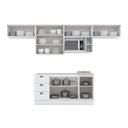 Ver imagem 4 de Cozinha Compacta Modulada 7 Peças Emily Espresso Móveis Branco/HP/Calcare