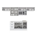 Ver imagem 4 de Cozinha Compacta Modulada 7 Peças Emily Espresso Móveis Branco/HP/Calcare