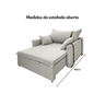 Poltrona Sofá-cama Valence Premium 140cm Softgel D33 - Linho Palha - 3