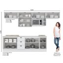 Ver imagem 3 de Cozinha Compacta Modulada 8 Peças com Balcão e Tampo para Cooktop Emily Espresso Móveis Branco/HP/Calcare