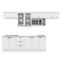 Ver imagem 2 de Cozinha Compacta Modulada 8 Peças com Balcão e Tampo para Cooktop Emily Espresso Móveis Branco/HP/Calcare