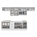 Ver imagem 4 de Cozinha Compacta Modulada 8 Peças com Balcão e Tampo para Cooktop Emily Espresso Móveis Branco/HP/Calcare