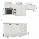Ver imagem 3 de Cozinha Completa Modulada 6 Peças 100% MDF 7 Portas e Nicho para Microondas Branco/Calcare Emily