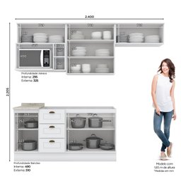 Cozinha Compacta 4 Portas 3 Gavetas Emily - 4