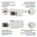 Ver imagem 5 de Cozinha Completa Modulada 6 Peças 100% MDF 7 Portas e Nicho para Microondas Branco/Calcare Emily