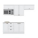 Ver imagem 2 de Cozinha Compacta Modulada 4 Portas 3 Gavetas Emily Branco/HP/Calcare