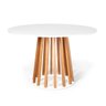 Conjunto Mesa de Jantar Talia Amadeirada Branca 120cm com 6 Cadeiras Eiffel Slim - Nude - 2