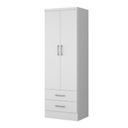 Ver imagem 3 de Guarda Roupas Solteiro 2 Portas 2 Gavetas MDP Sense  