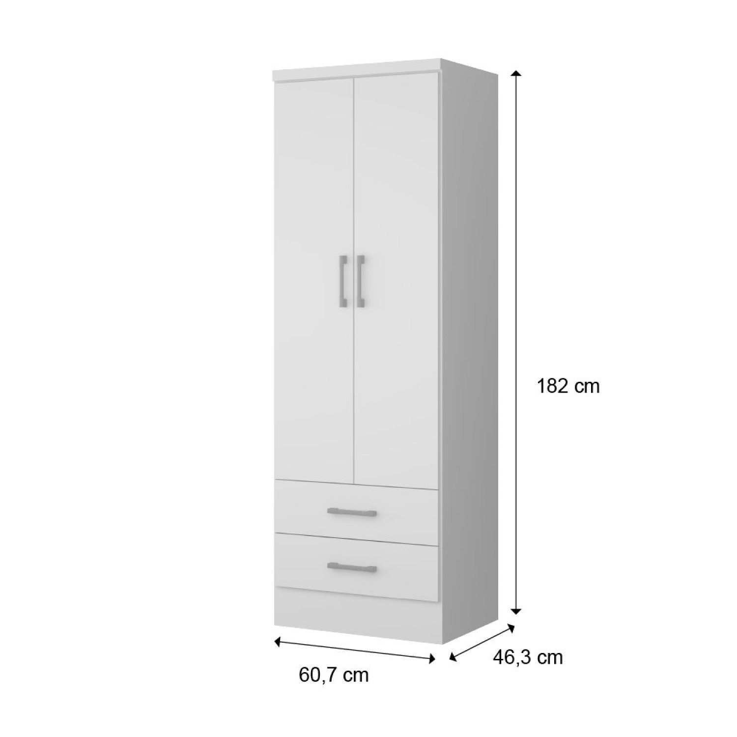 Guarda Roupas Solteiro 2 Portas 2 Gavetas MDP Sense   - 4