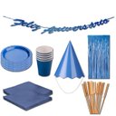 Ver imagem 1 de Kit Festa com Faixa, Palito para Petiscos, Cortina, Prato Copo Guardanapo Chapéu de Papel Silverfest