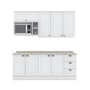 Ver imagem 2 de Cozinha Compacta Modulada 5 Peças com Balcão para Cooktop Espresso Móveis Branco/HP/Calcare