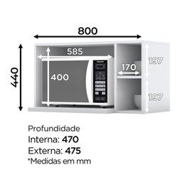 Cozinha Compacta 5 Peças com Balcão Para Cooktop Espresso Móveis - 8