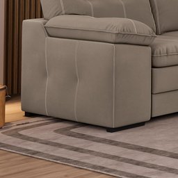 Conjunto de Sofá 2 e 3 Lugares Besthouse Gênova Castor - 6