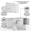 Ver imagem 5 de Cozinha Compacta Modulada 3 Peças 100% MDF com Balcões e Tampo com Furo Cooktop Branca/Calcare Emily
