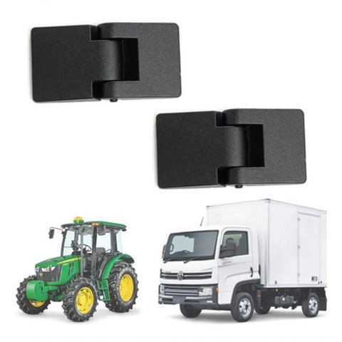 Par Dobradiças Externa Porta Agrícola Baú Cabine Dupla Reforçada 8 Prisioneiros Universal