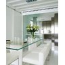 Mesa De Jantar Mdf Laca Branco Brilho Com Vidro Transparente - 2