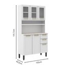 Ver imagem 2 de Cozinha de Aço Compacta 6 Portas Branco Colors Bertolini