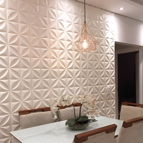 Kit com 100 Placas 3d de Pvc – Revestimento de Parede Decorativo 25 Cm para Ambientes Modernos