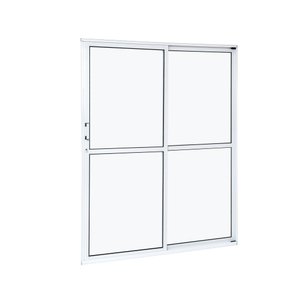 Porta de Aluminio Balcão 210x160cm 2 Folhas com Vidro Liso e Batente 7,9cm Cristal Ramassol