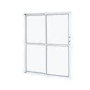 Ver imagem 2 de Porta de Aluminio Balcão 210x160cm 2 Folhas com Vidro Liso e Batente 7,9cm Cristal Ramassol Branco