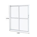 Ver imagem 3 de Porta de Aluminio Balcão 210x160cm 2 Folhas com Vidro Liso e Batente 7,9cm Cristal Ramassol Branco