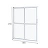 Porta de Aluminio Balcão 210x160cm 2 Folhas com Vidro Liso e Batente 7,9cm Cristal Ramassol - 3