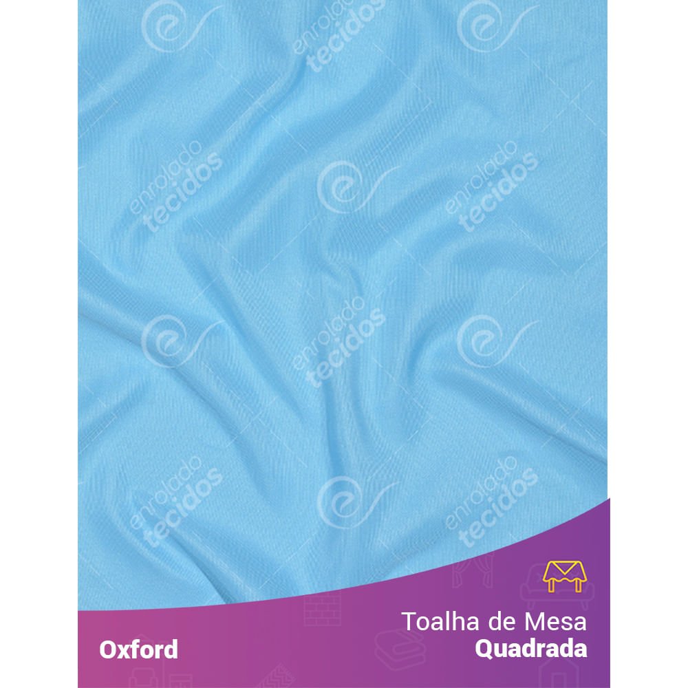 Toalha de Mesa Quadrada em Oxford Azul Piscina 2,20m X 2,20m - 1