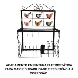 Escorredor de Pratos, Copos e Talheres em Ferro:galinha Caipira - 4