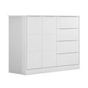 Ver imagem 2 de Conjunto Infantil Guarda Roupa e Cômoda Yumi 100% Mdf Branco Semi Brilho - Sallar Home