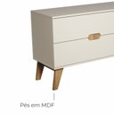 Ver imagem 7 de Rack Bancada Seul para Tv 75 com 2 Gavetas - Off White / Pinho