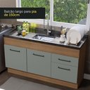 Ver imagem 6 de Balcão De Pia 150 Cm 2 Portas E 2 Gavetas Rustic/Cinza