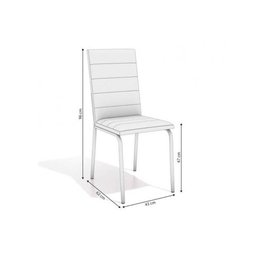 Conjunto: Mesa de Cozinha Loire C/ Tampo de Madeira 160cm e 6 Cadeiras Amsterdã Cromada/preto - - 2