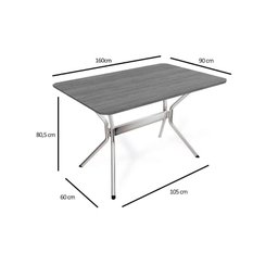 Conjunto: Mesa de Cozinha Loire C/ Tampo de Madeira 160cm e 6 Cadeiras Amsterdã Cromada/preto - - 3