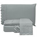 Ver imagem 1 de Jogo de Lençol Casal Bordado Inglês Lauren 3 Peças Chumbo