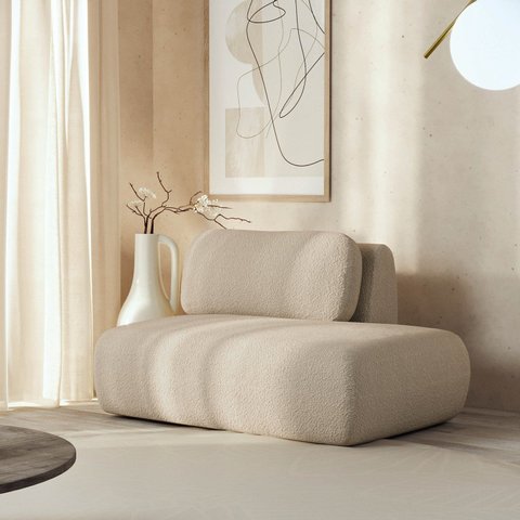 Sofá Modular Sumiê 100cm Direito Orla CabeCasa MadeiraOriginals Dourado Areia