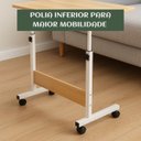 Ver imagem 6 de Mesa Home Office Altura Ajustável Rodinhas Computador Cor Madeira Luvinco