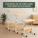 Ver imagem 5 de Mesa Home Office Altura Ajustável Rodinhas Computador Cor Madeira Luvinco