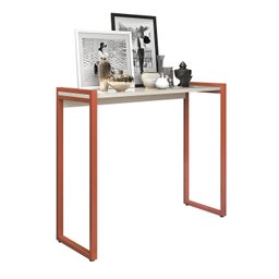 Aparador Industrial Hall de Entrada Ísis Pés em Aço Decorativo Sala Mesa - Cobre/off White - 2