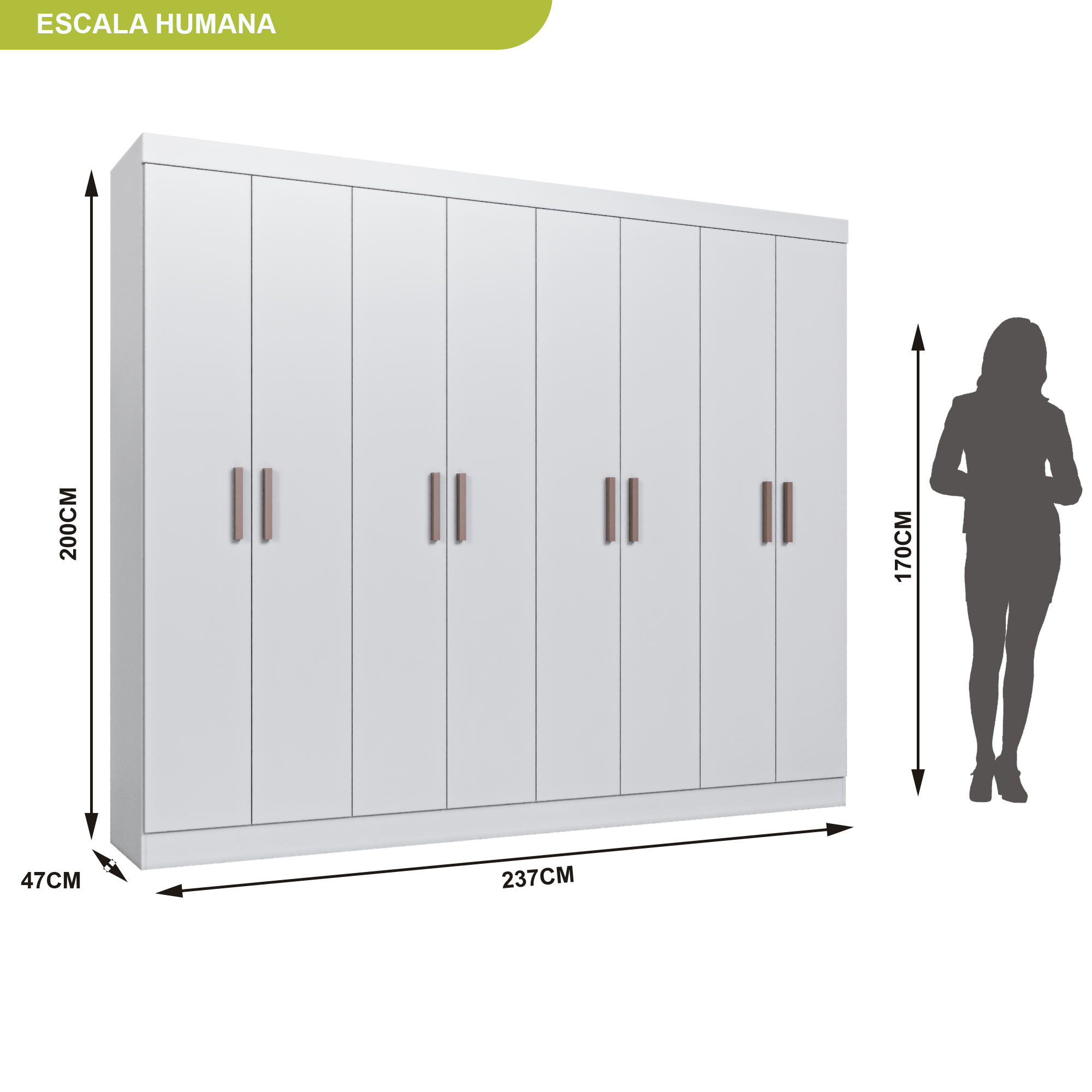 Guarda Roupa Casal 8 Portas 4 Gavetas Paris Espresso Móveis - 5