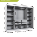 Ver imagem 3 de Guarda Roupa Casal 8 Portas 4 Gavetas Paris Espresso Móveis Branco