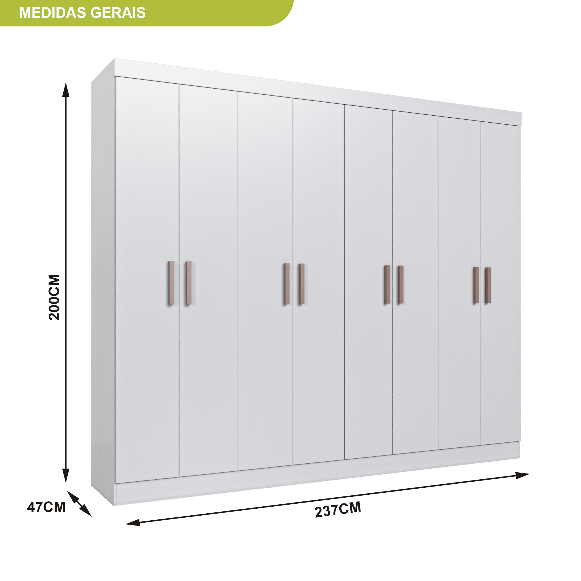 Guarda Roupa Casal 8 Portas 4 Gavetas Paris Espresso Móveis - 4