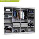 Ver imagem 4 de Guarda Roupa Casal 8 Portas 4 Gavetas Paris Espresso Móveis