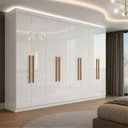 Ver imagem 1 de Guarda Roupa Casal 8 Portas 4 Gavetas Paris Espresso Móveis Branco