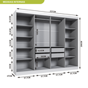 Ver imagem 3 de Guarda Roupa Casal 8 Portas 4 Gavetas Paris Espresso Móveis