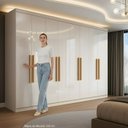 Ver imagem 6 de Guarda Roupa Casal 8 Portas 4 Gavetas Paris Espresso Móveis Branco